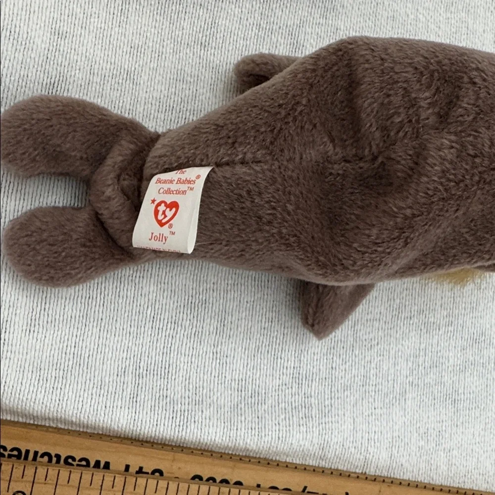 Ty Beanie Babies Yellow 1993 Quackers and 1996 Brown Jolly walrus Plush. (Mlb)